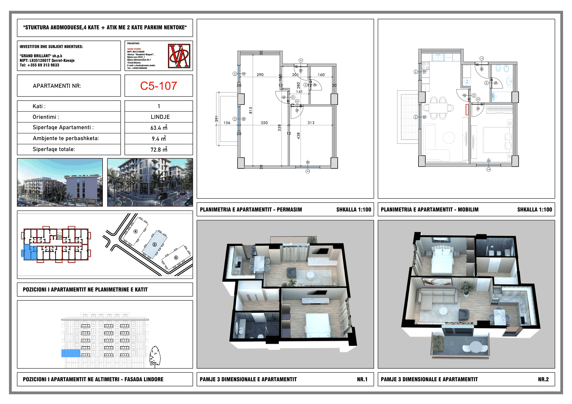 Planimetria e apartamentit PPR-C5-107