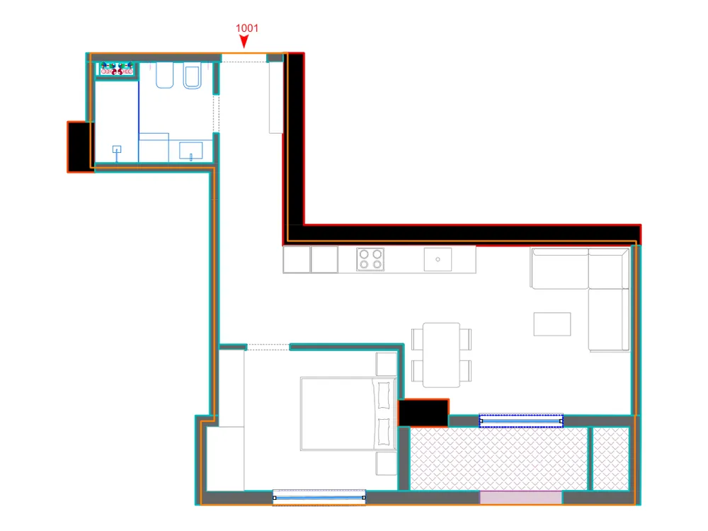 Furnished plan of A1001