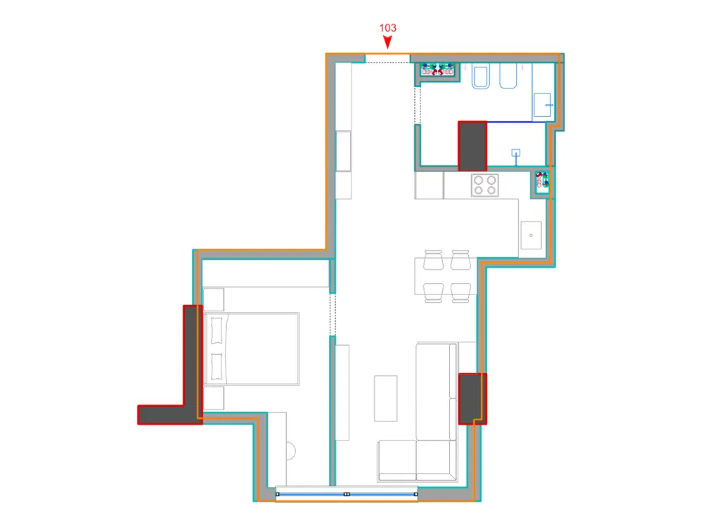 Furnished plan of A103