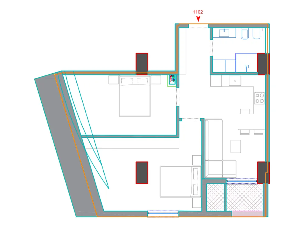 Furnished plan of A1102