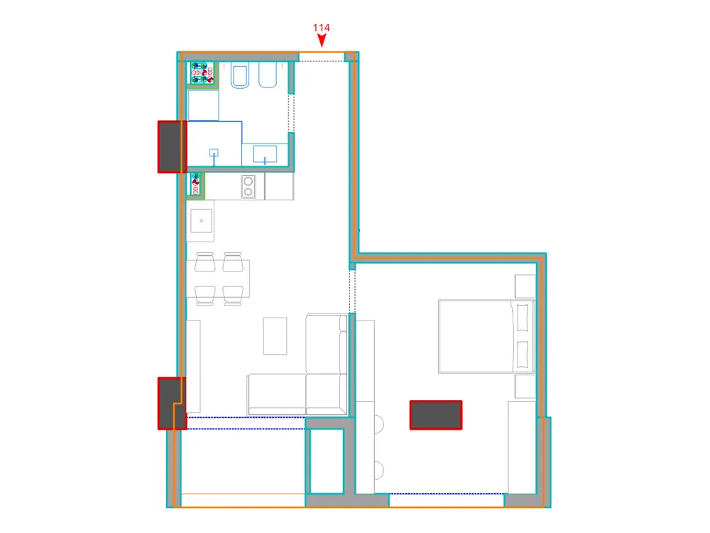 Furnished plan of A114