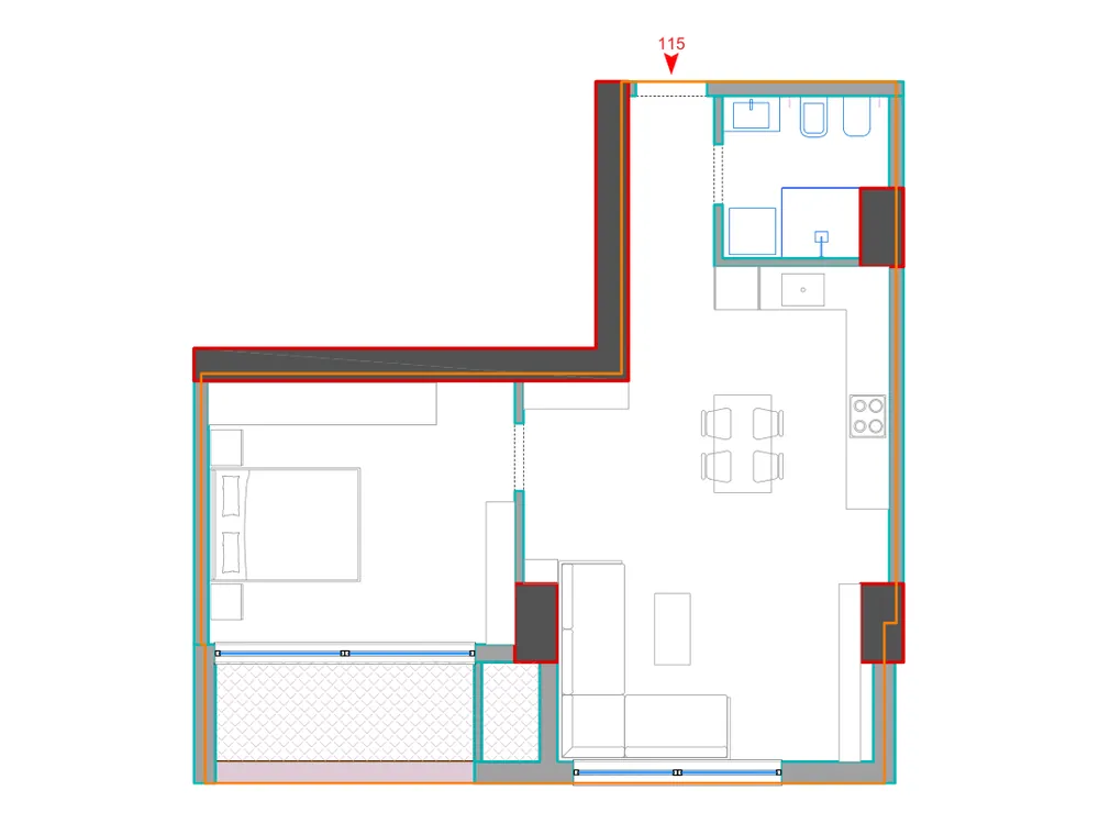 Furnished plan of A115