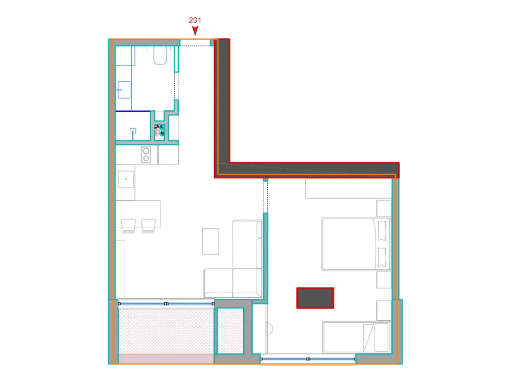 Furnished plan of A201