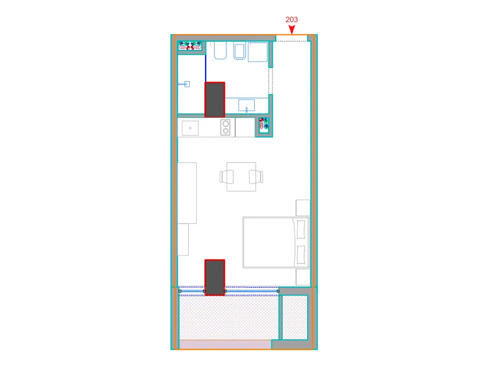 Furnished plan of A203