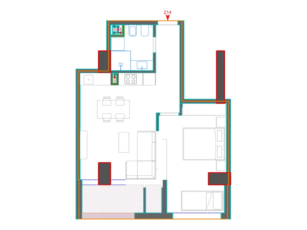 Furnished plan of A214