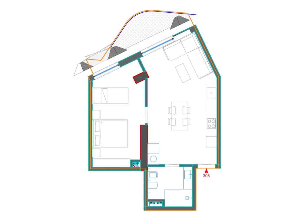 Furnished plan of A308