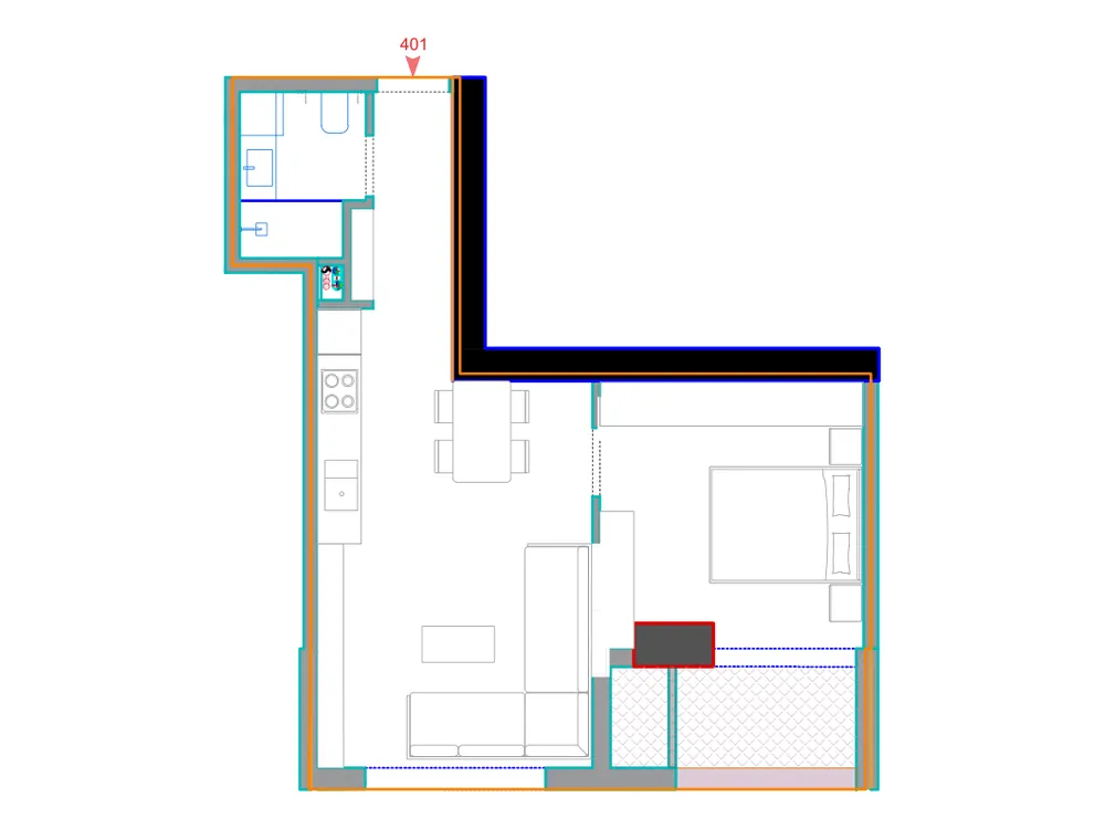 Furnished plan of A401