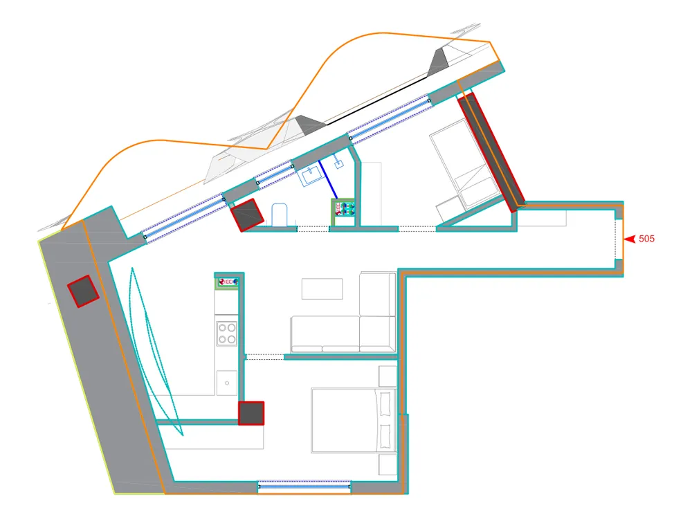 Furnished plan of A505