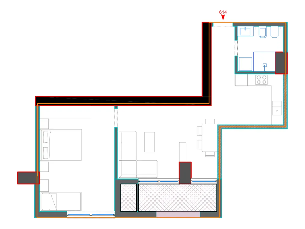 Furnished plan of A614