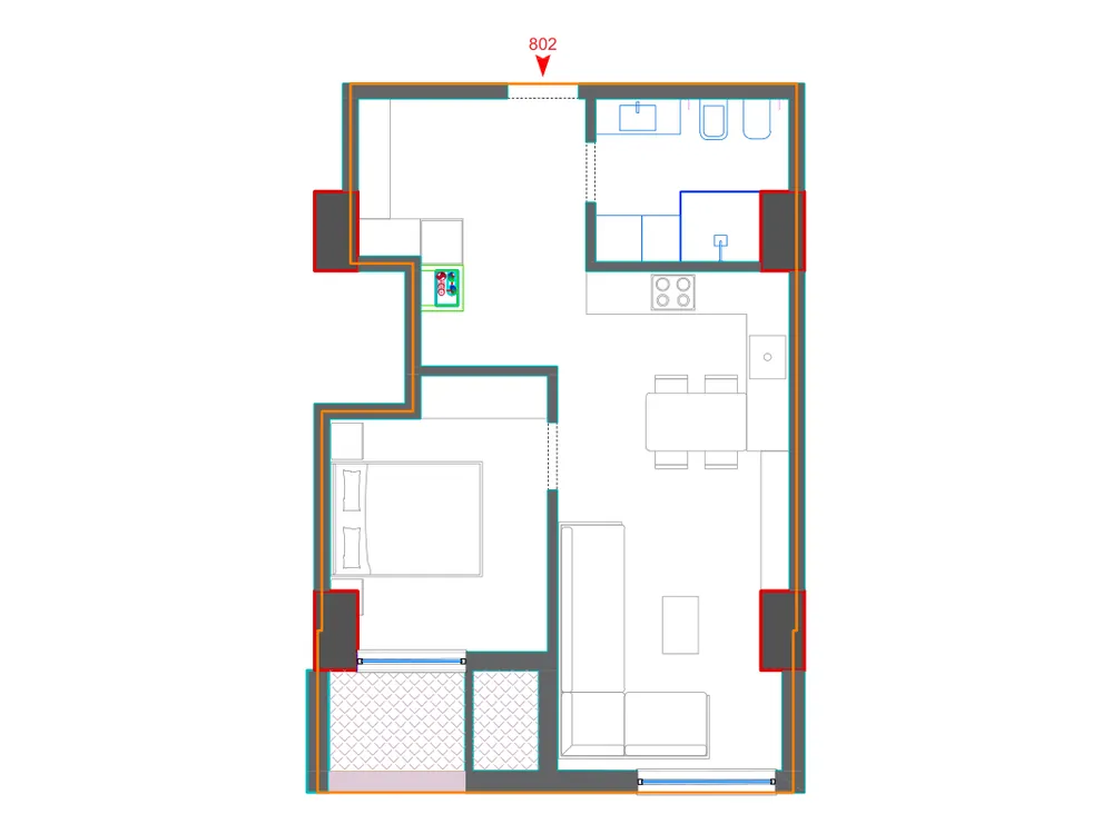 Furnished plan of A802