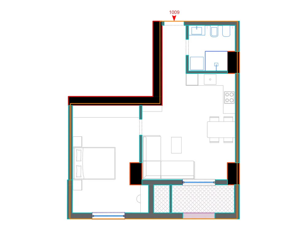 Furnished plan of B1009