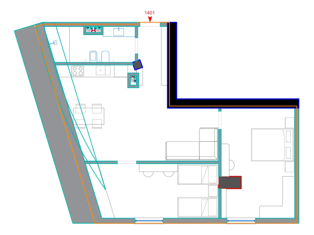 Furnished plan of B1401