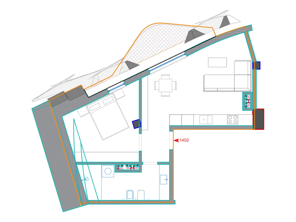 Furnished plan of B1402
