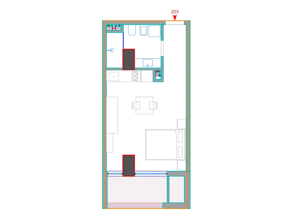 Furnished plan of B203