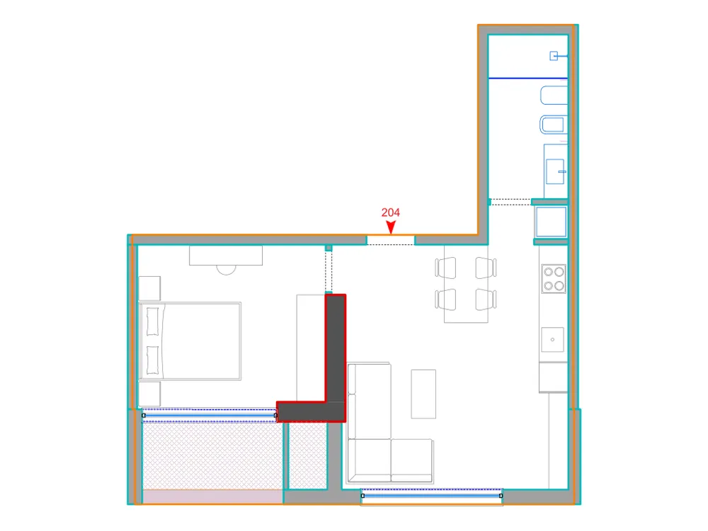 Furnished plan of B204