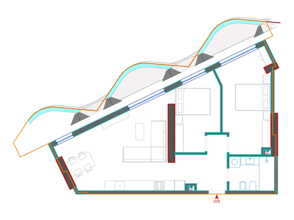 Furnished plan of B208