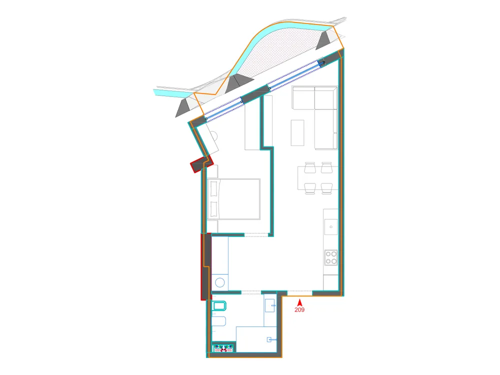 Furnished plan of B209