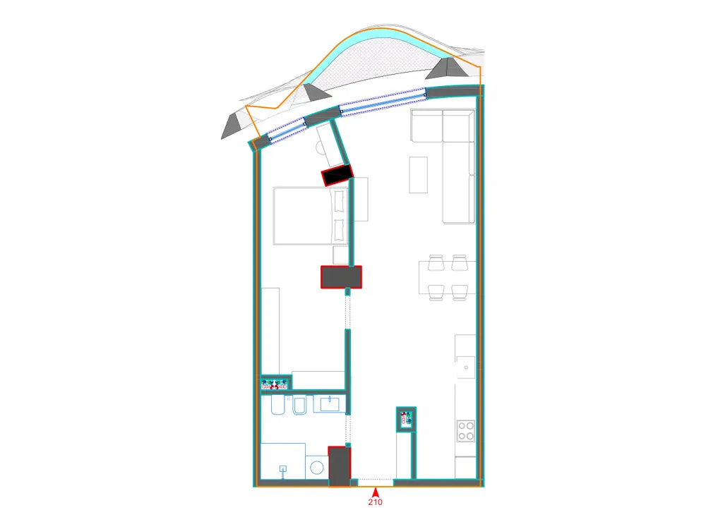 Furnished plan of B210