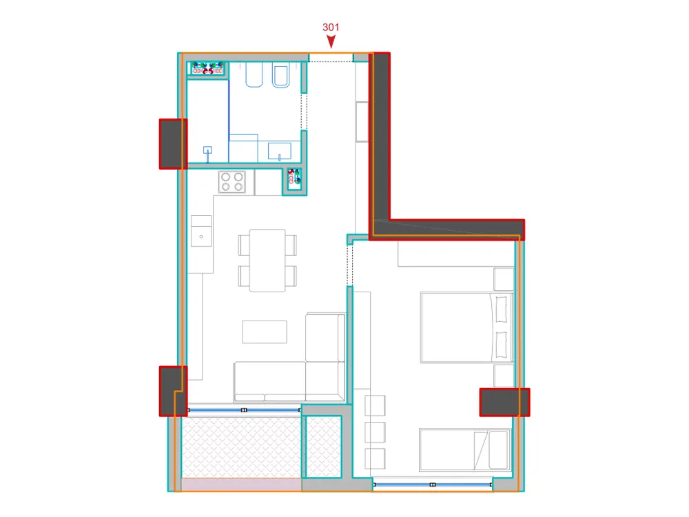 Furnished plan of B301