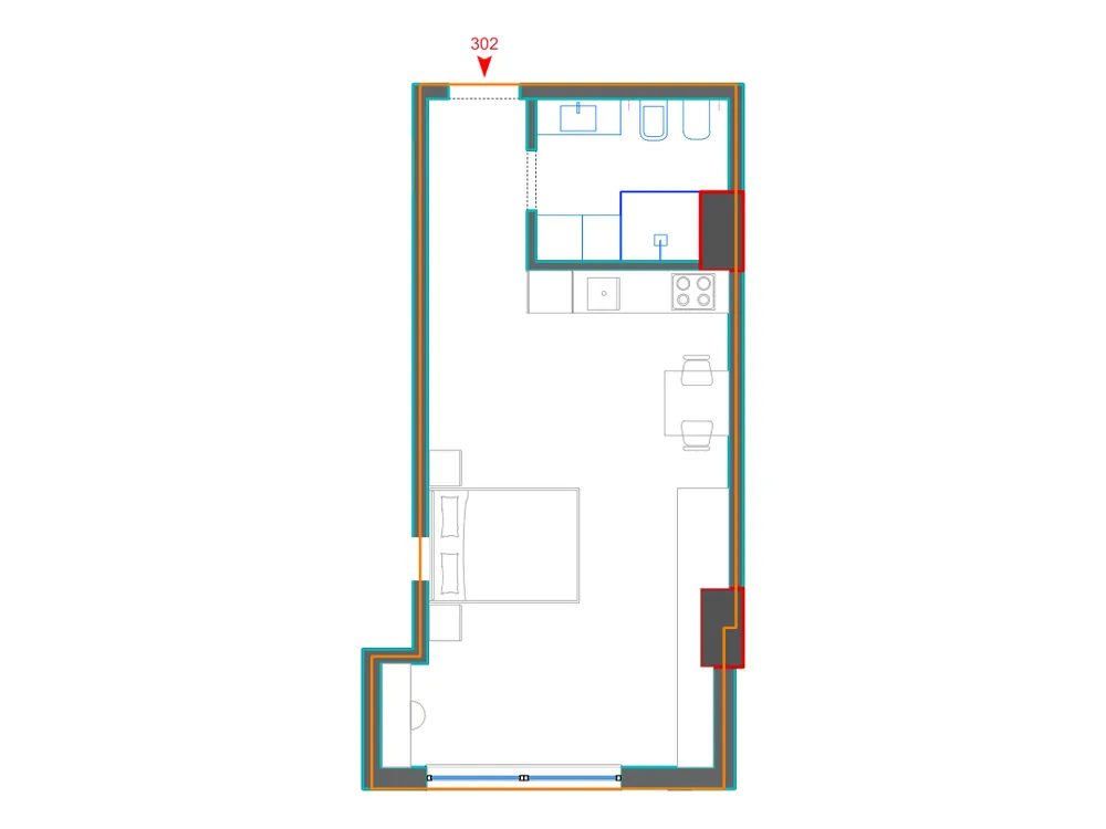 Furnished plan of B302