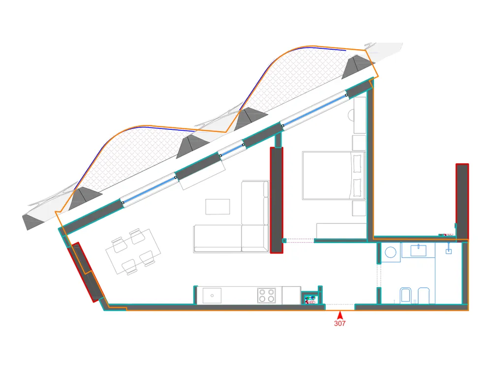 Furnished plan of B307