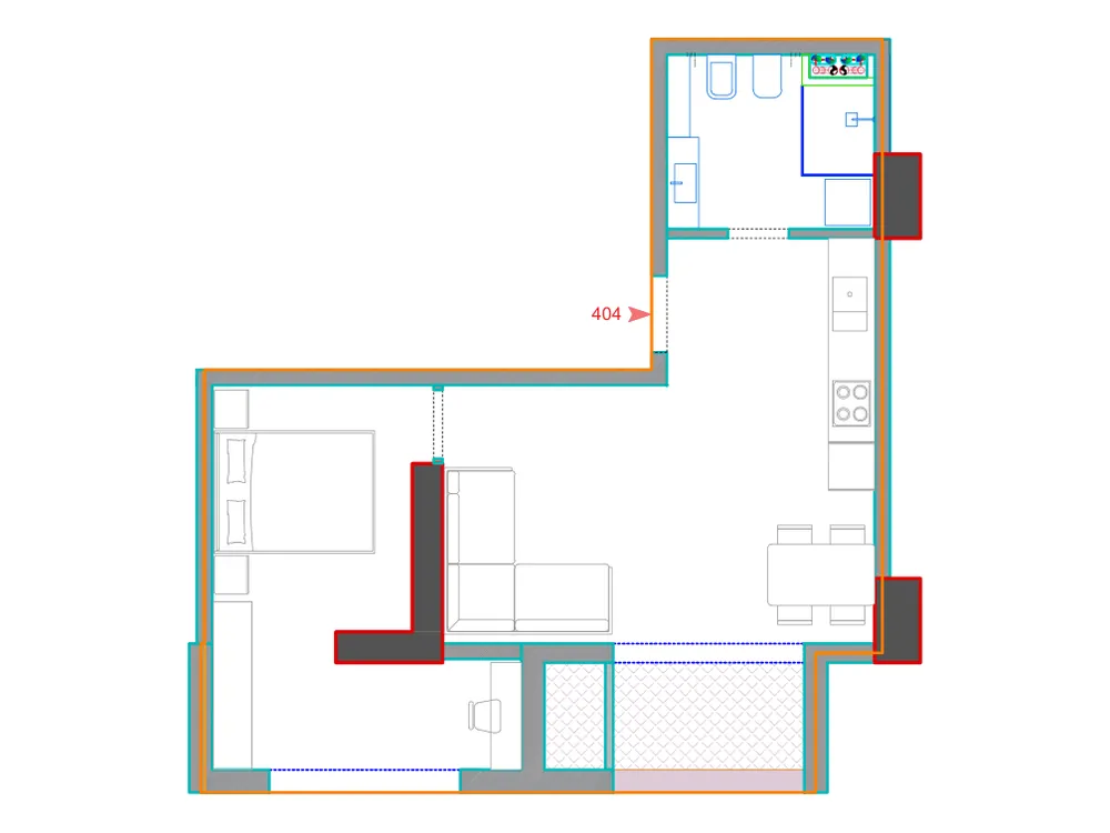 Furnished plan of B404