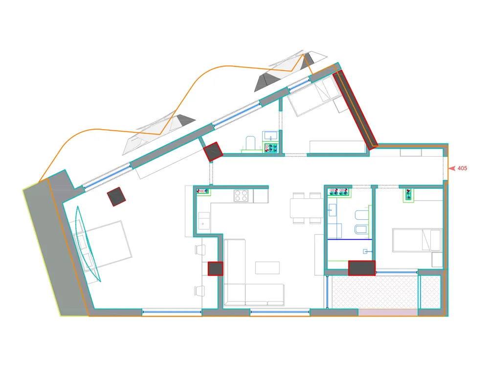 Furnished plan of B405