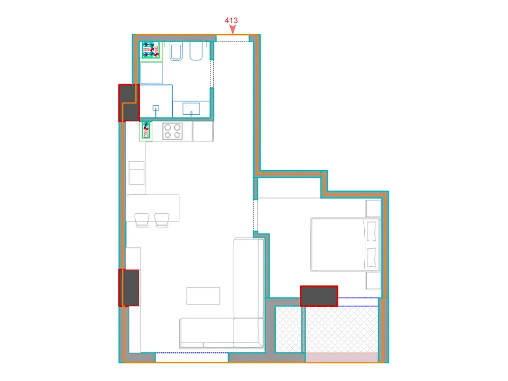 Furnished plan of B413