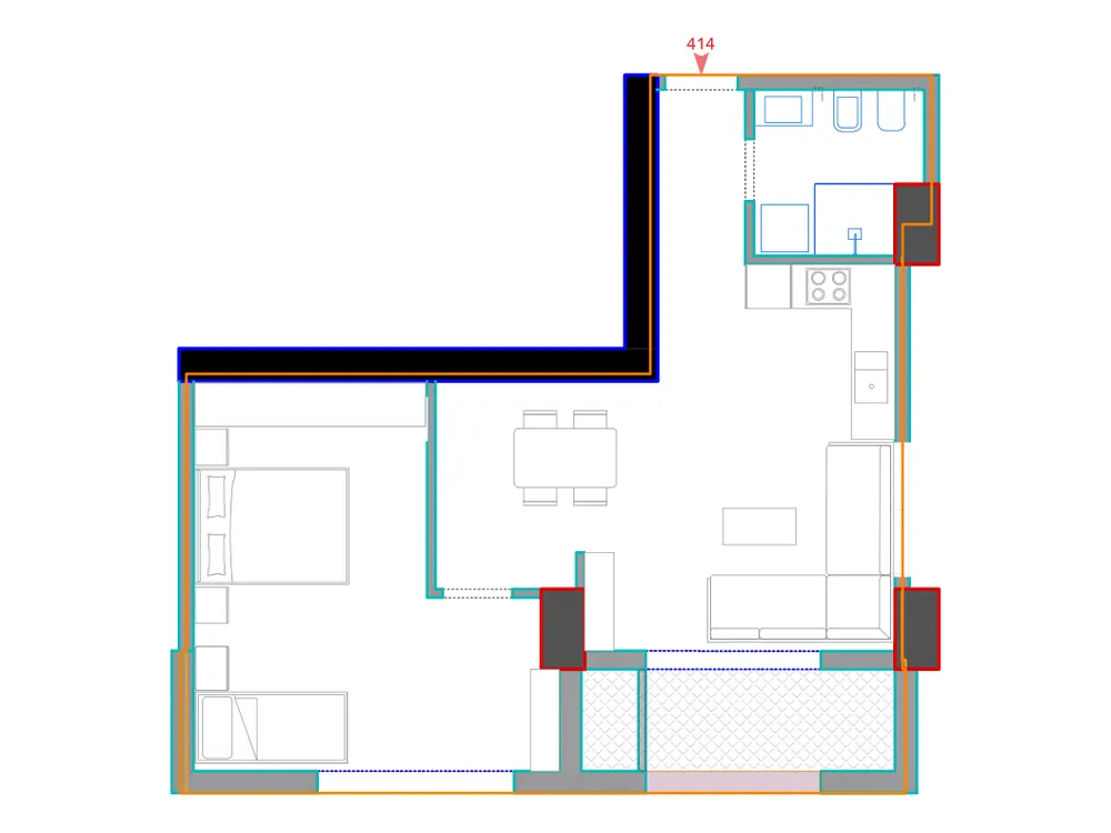 Furnished plan of B414