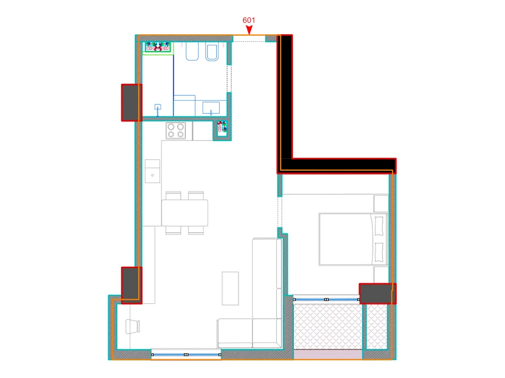 Furnished plan of B601