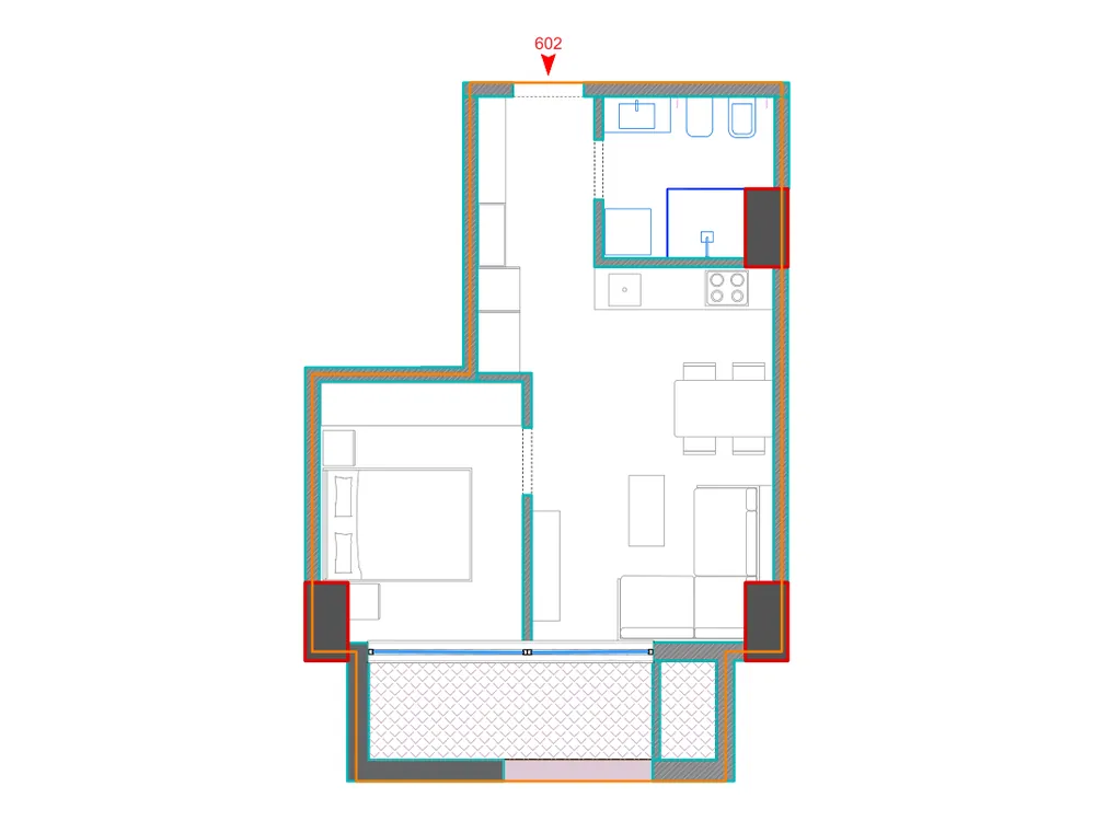 Furnished plan of B602