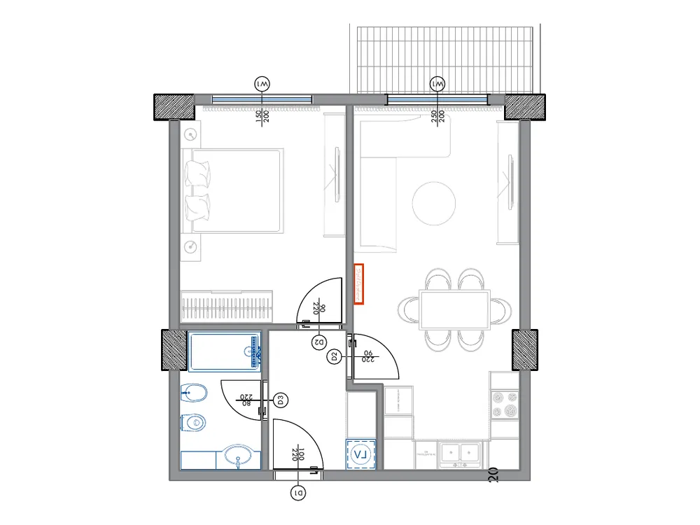 Furnished plan of PPR-A1-108