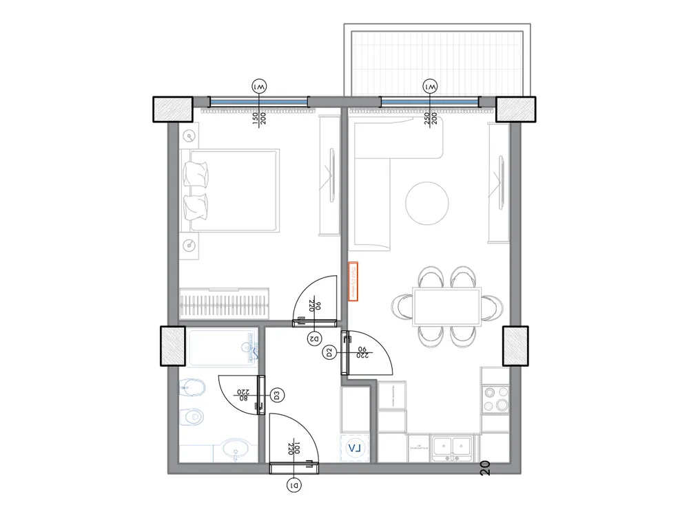 Furnished plan of PPR-A1-506