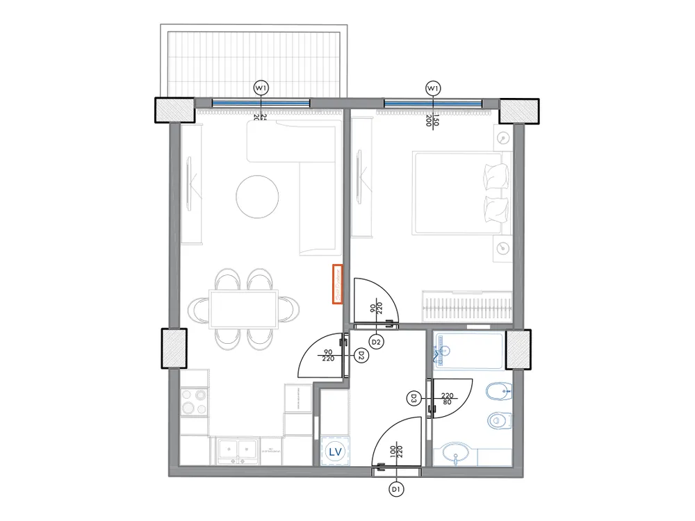 Furnished plan of PPR-A2-113