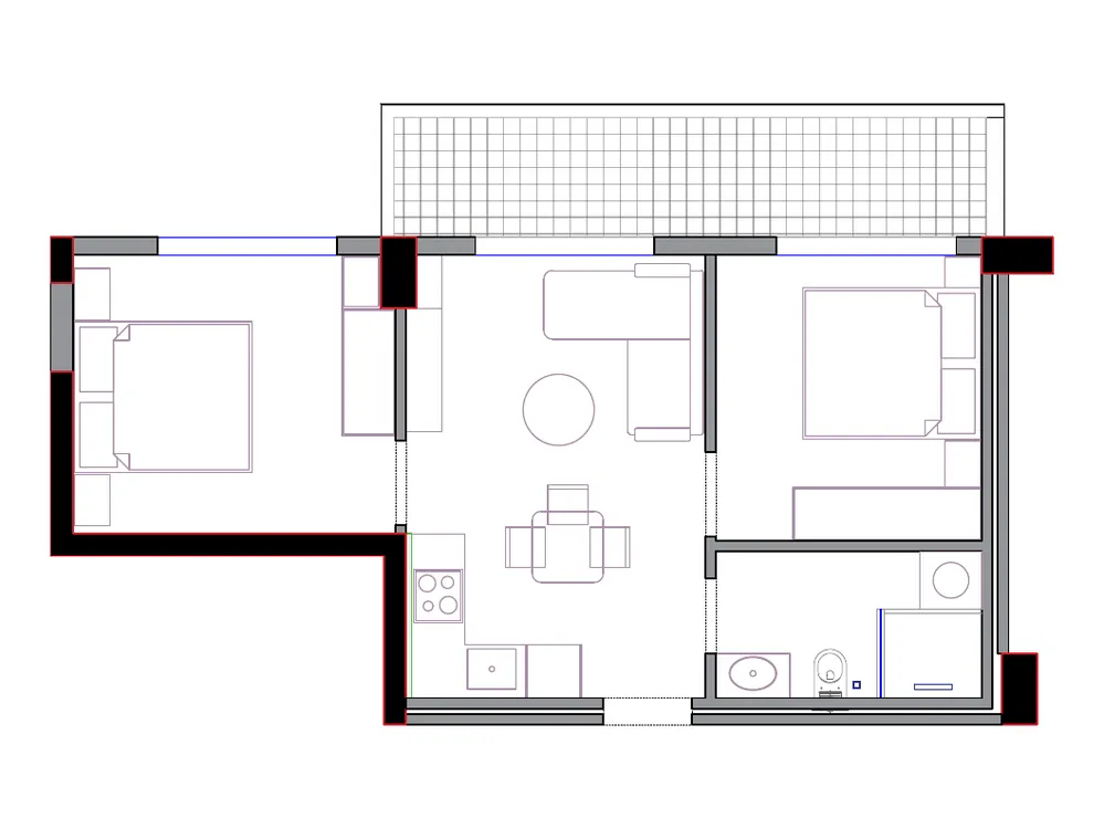 Furnished plan of PPR-A3-608
