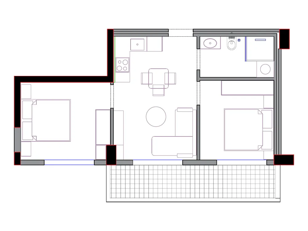 Furnished plan of PPR-A4-608