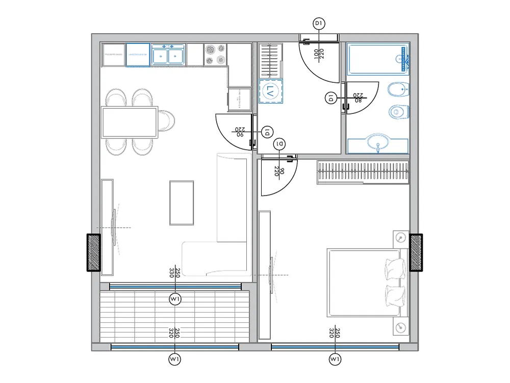 Furnished plan of PPR-C1-108