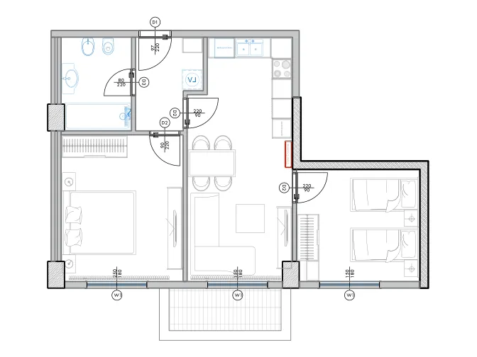 Furnished plan of PPR-C4-101
