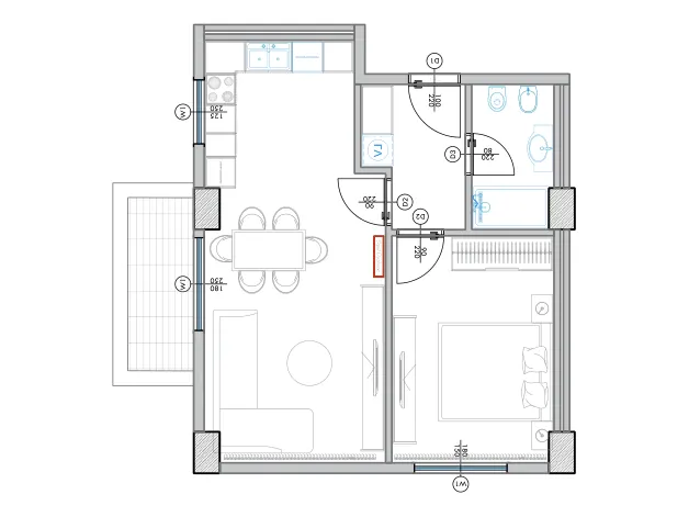 Furnished plan of PPR-C4-308