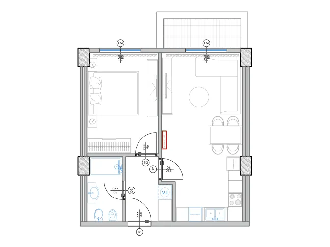 Furnished plan of PPR-C4-505