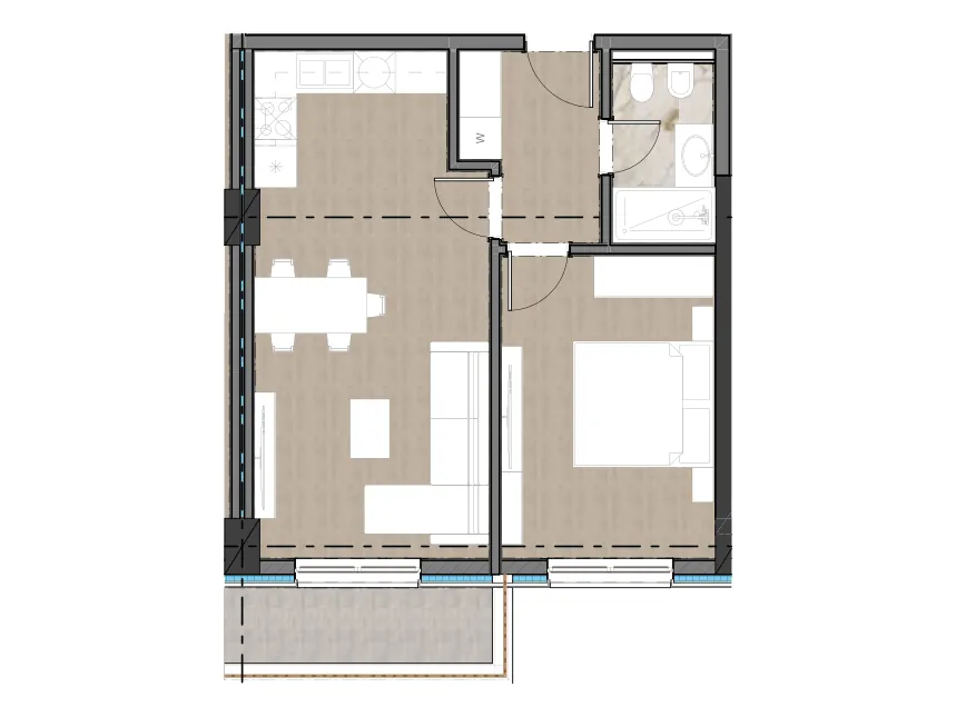 Furnished plan of PPR-C4-608