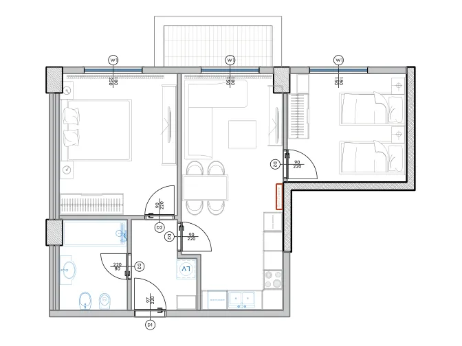Furnished plan of PPR-C5-101