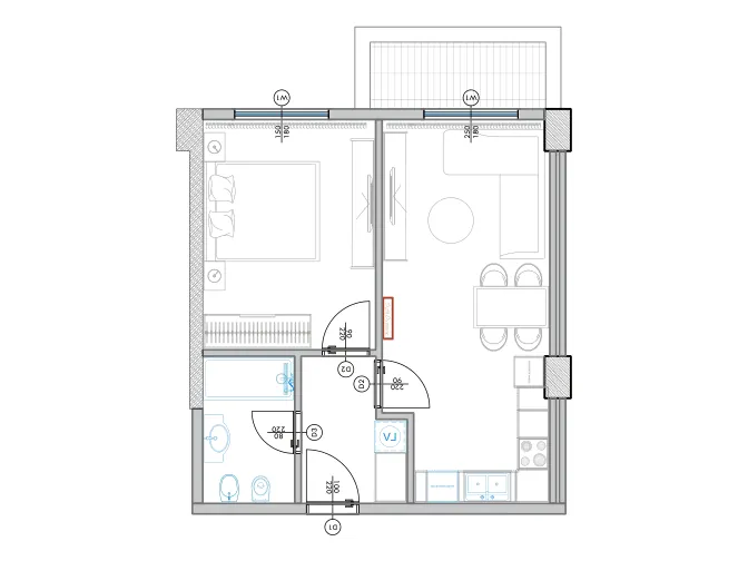 Furnished plan of PPR-C5-209