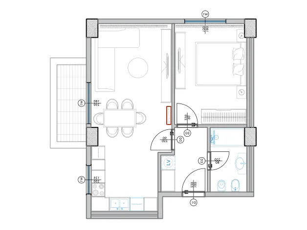Furnished plan of PPR-C5-308