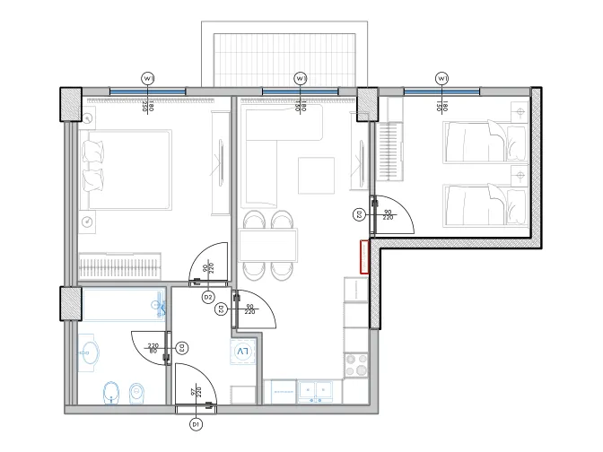 Furnished plan of PPR-C5-501