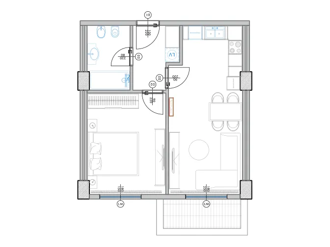 Furnished plan of PPR-C6-504