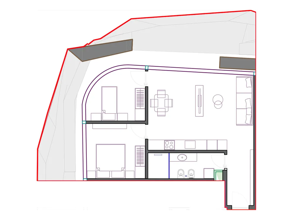 Furnished plan of SST-B2-405