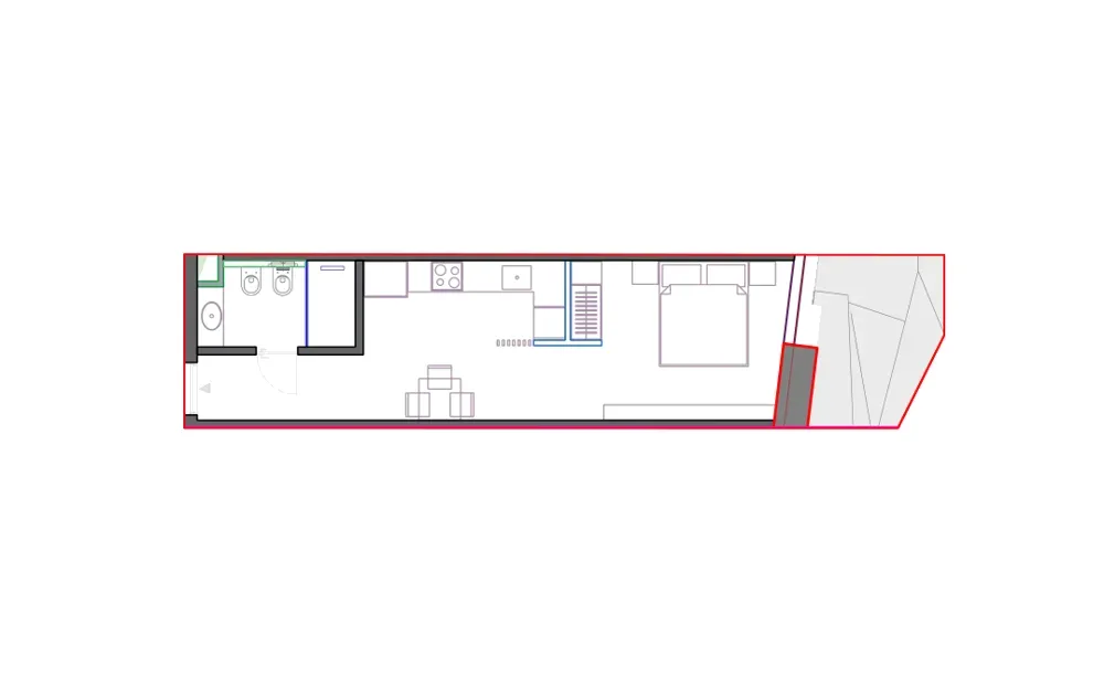 Rzut z umeblowaniem apartamentu SST-B2-626