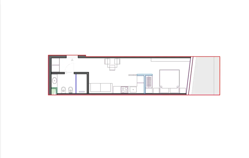 Planimetria e mobiluar e apartamentit SST-B2-627